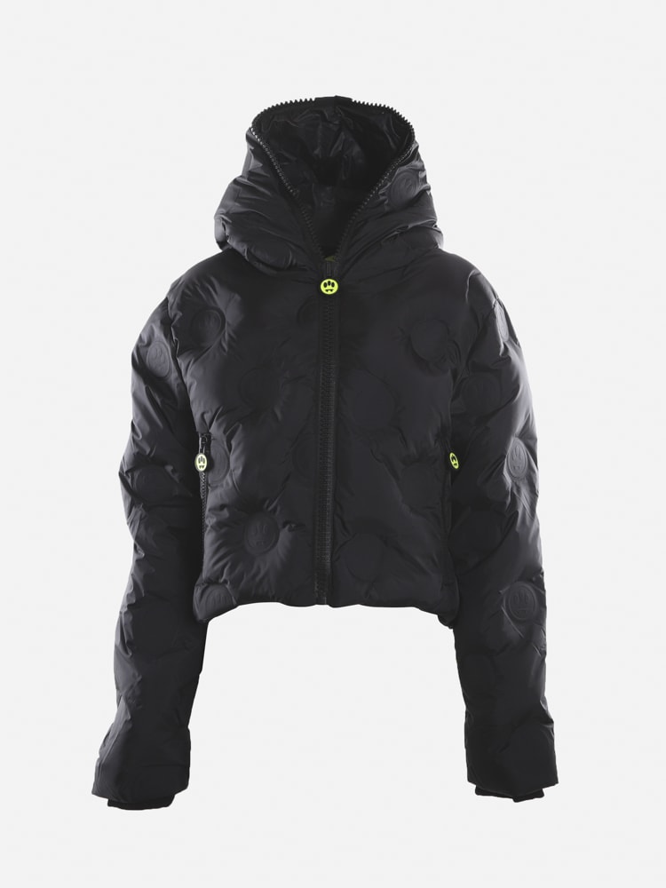 Barrow Cropped Nylon Down Jacket With All-over Embossed Logo Detail