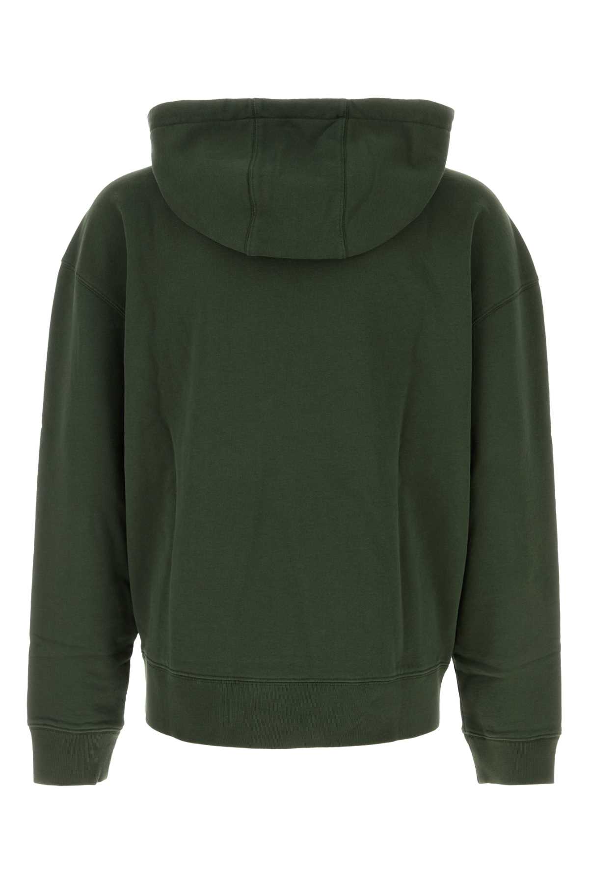 Shop Maison Kitsuné Dark Green Cotton Oversize Sweatshirt In Rangergreen