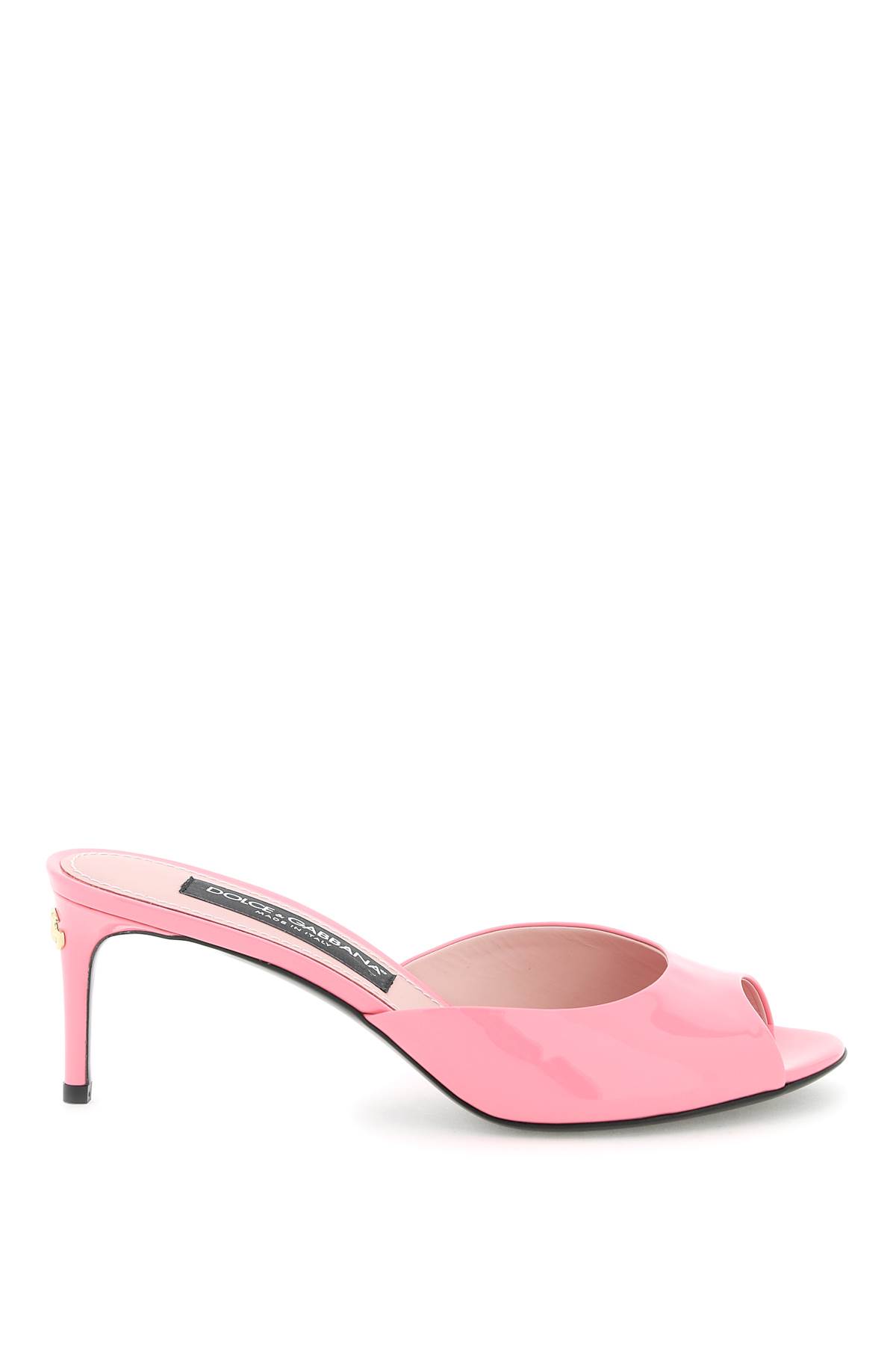 Dolce & Gabbana Logo-plaque Open-toe Mules In Rosa Medio (pink)