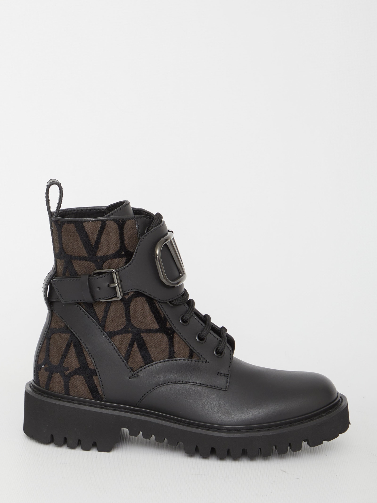 Shop Valentino Vlogo Signature Combat Boots In Black