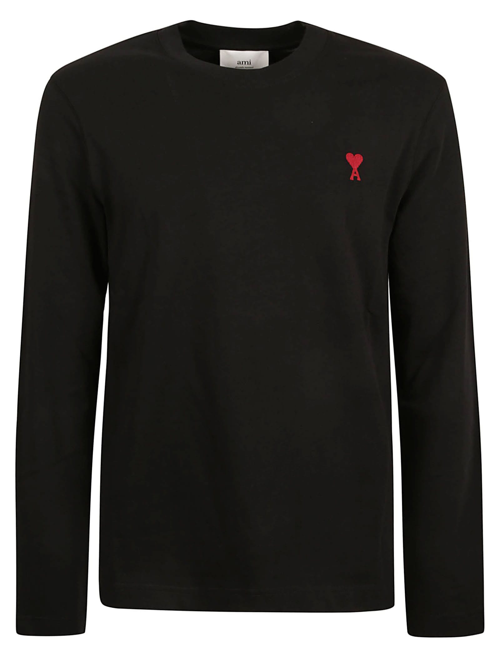 Shop Ami Alexandre Mattiussi Logo Round Neck Sweatshirt In Black