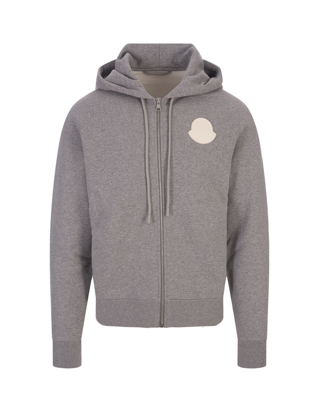 Moncler Monogram Zip-Up Hoodie Grey