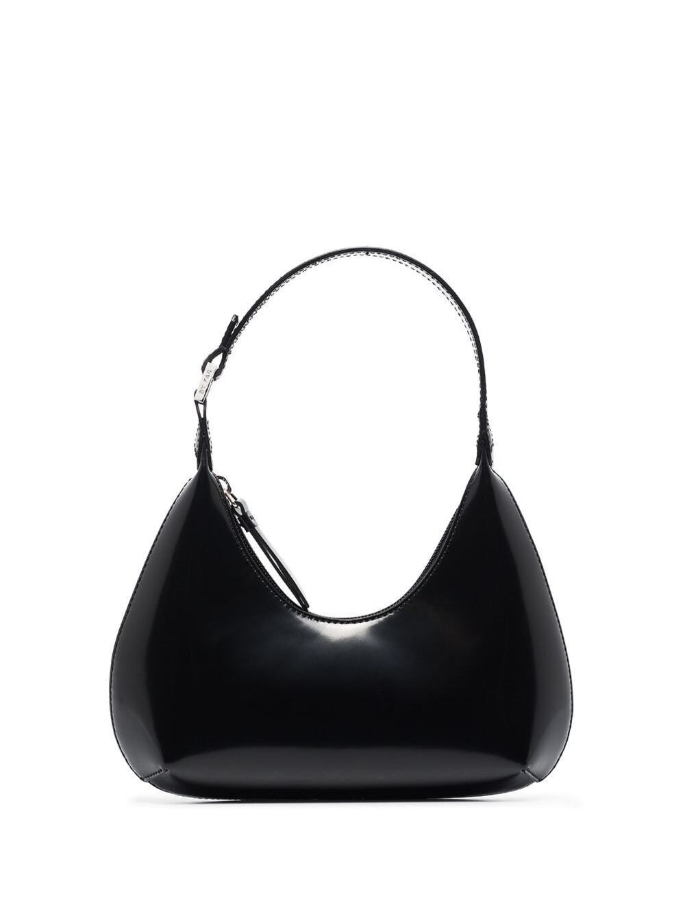 baby Amber Black Shoulder Bag In Shiny Leather Woman By Far