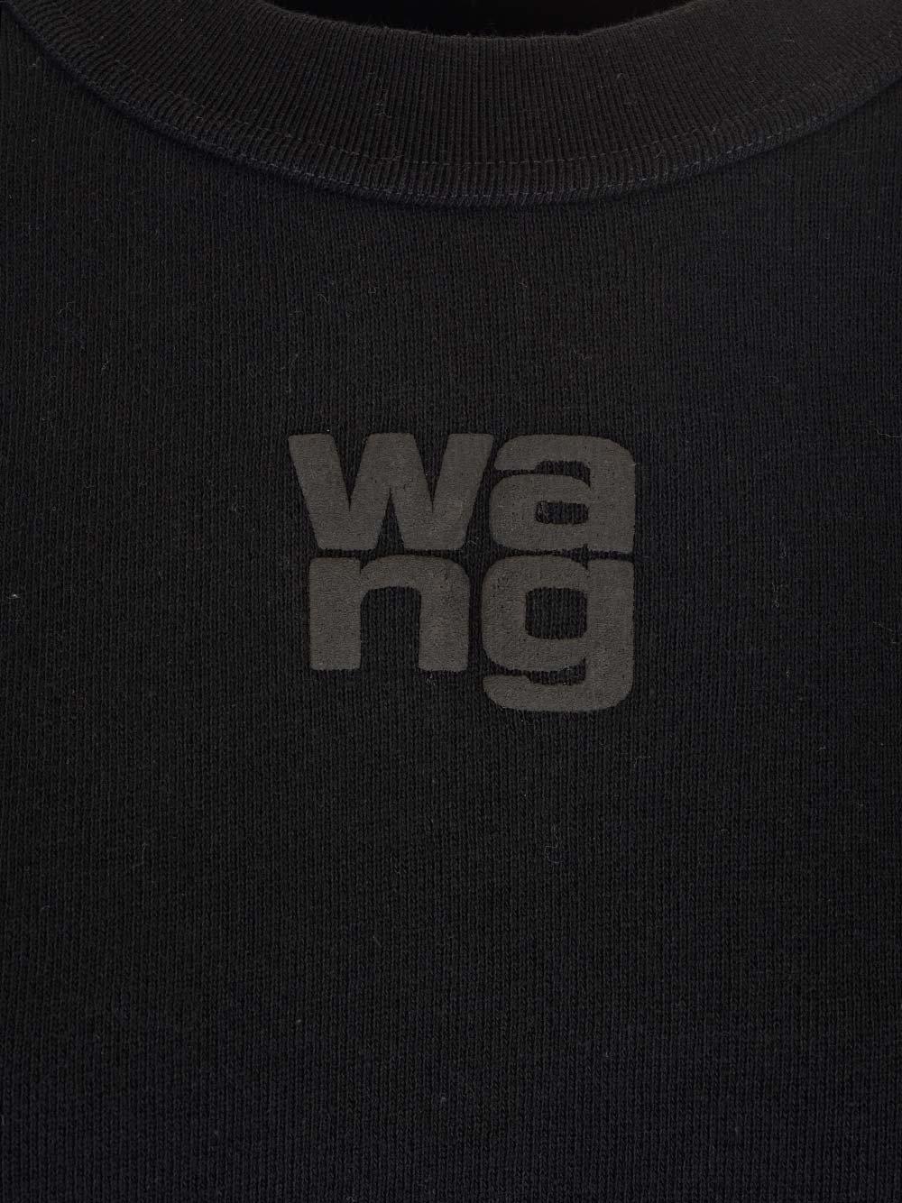 Shop Alexander Wang Logo Printed Crewneck Sweatshirt In Black