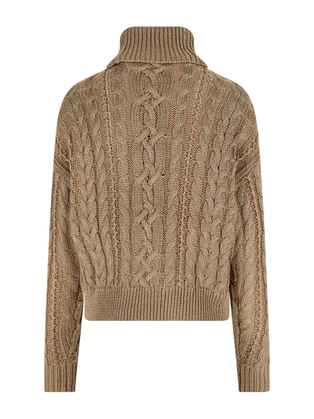 Ralph Lauren High Neck Sweater In Gold