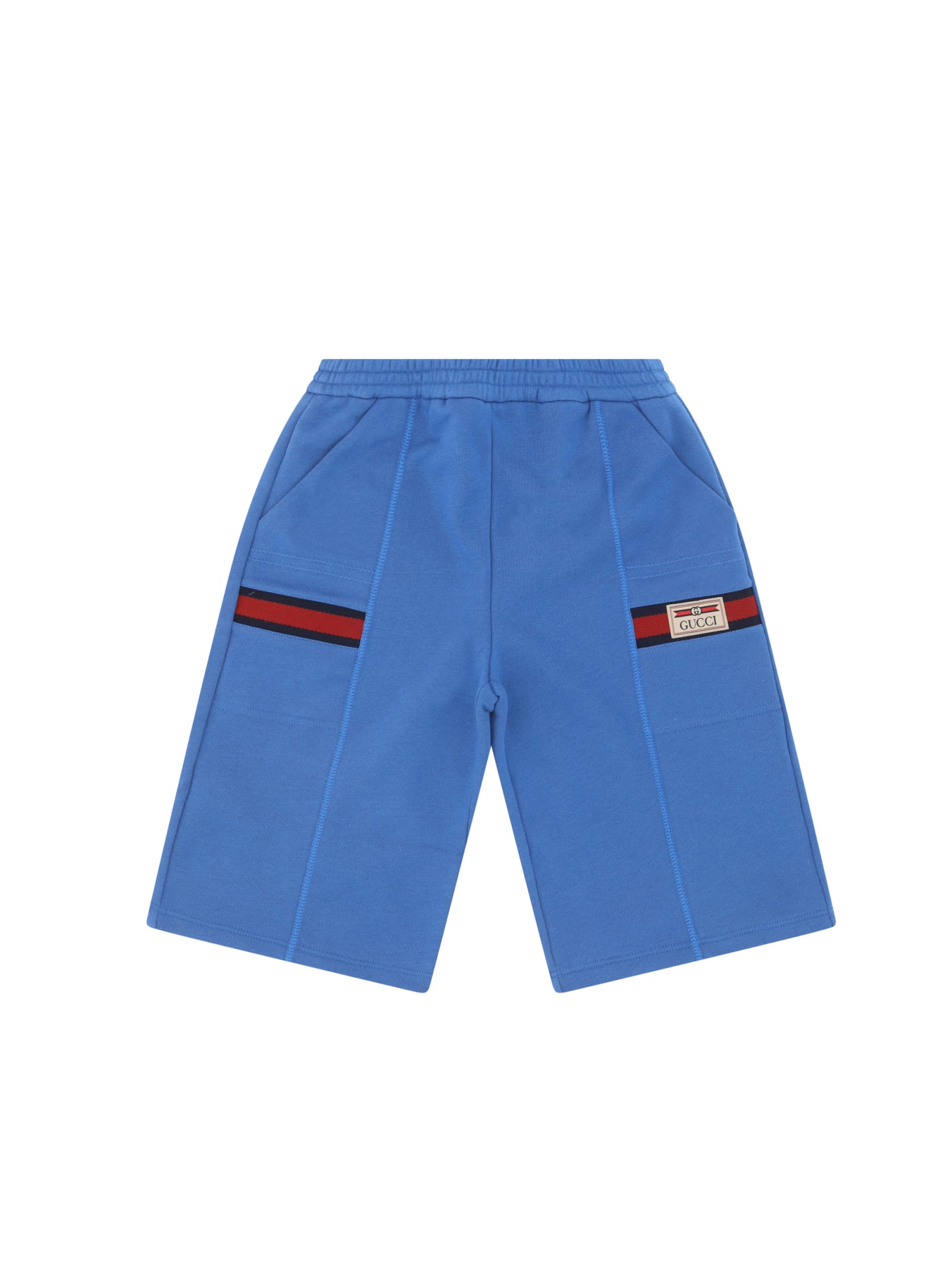 Shop Gucci Shorts For Boy In Light Blue