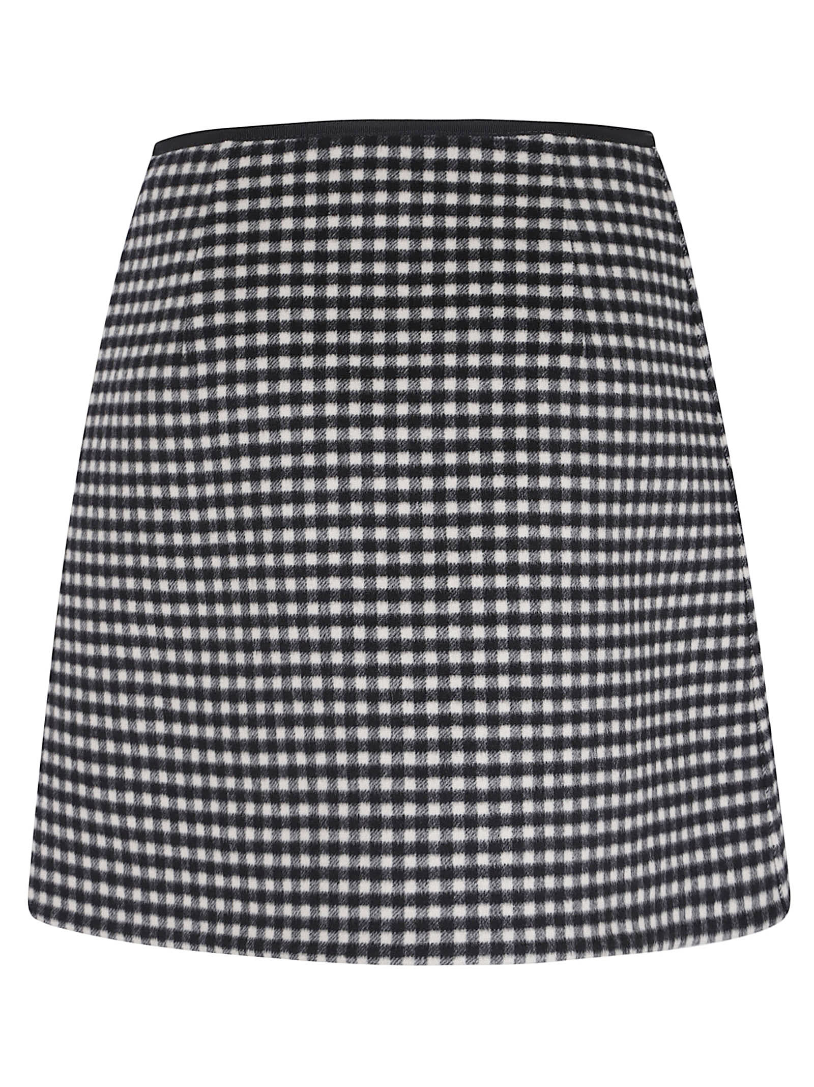 Valentino High Waist Checkered Skirt Bow Detail In Multi