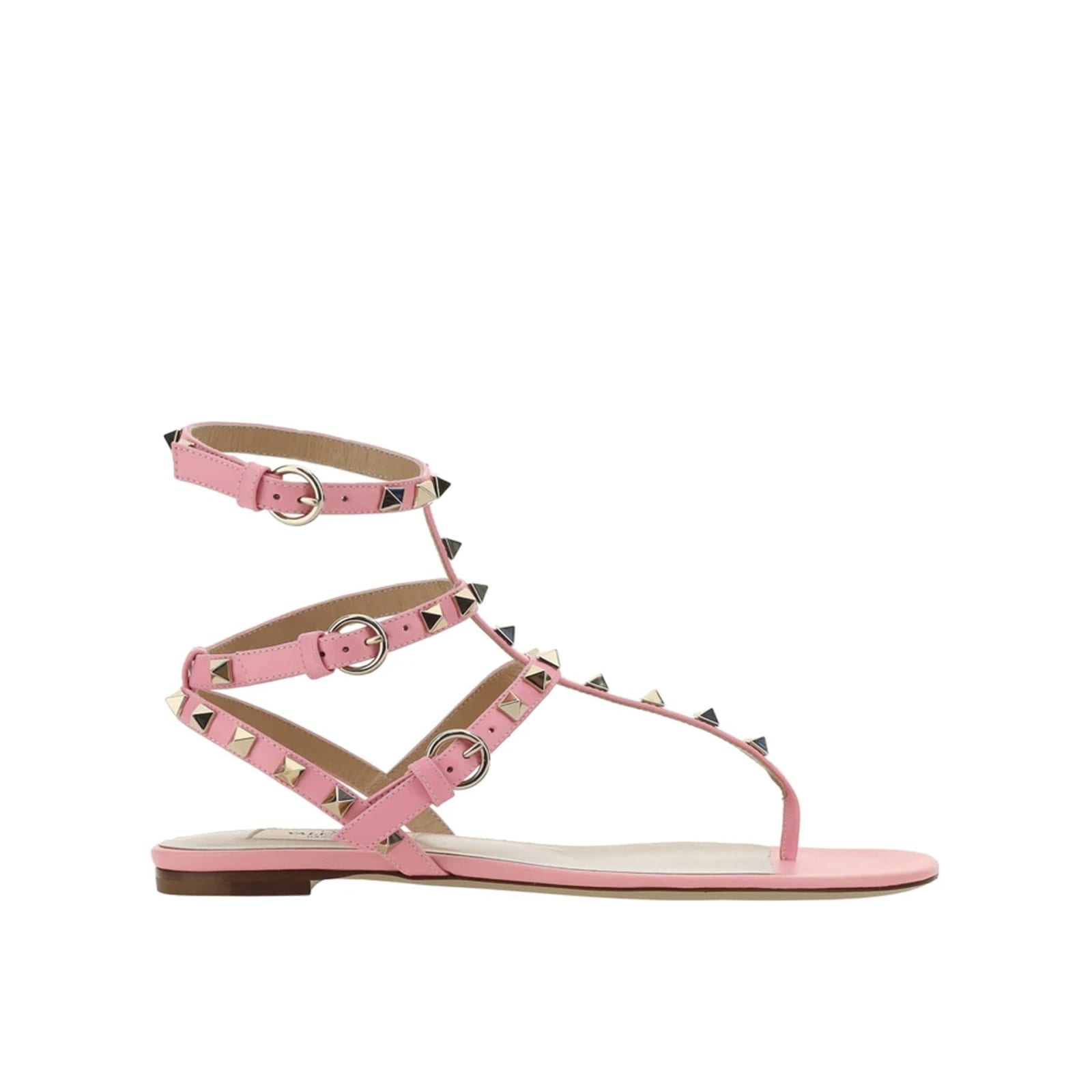 Shop Valentino Garavani Rockstud Flip-flop Sandals In Pink