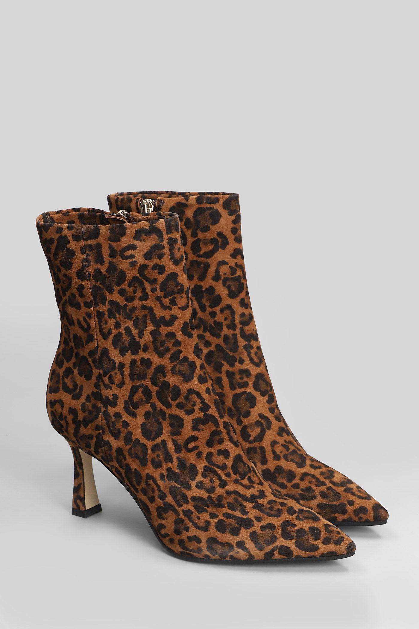 The Seller High Heels Ankle Boots In Animalier Suede In Animal Print