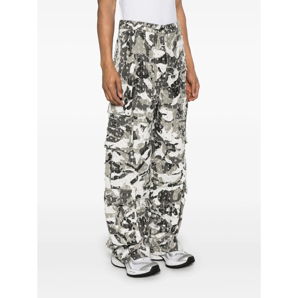 Who Decides War Gray Micro Distressed Cargo Pants In Multi