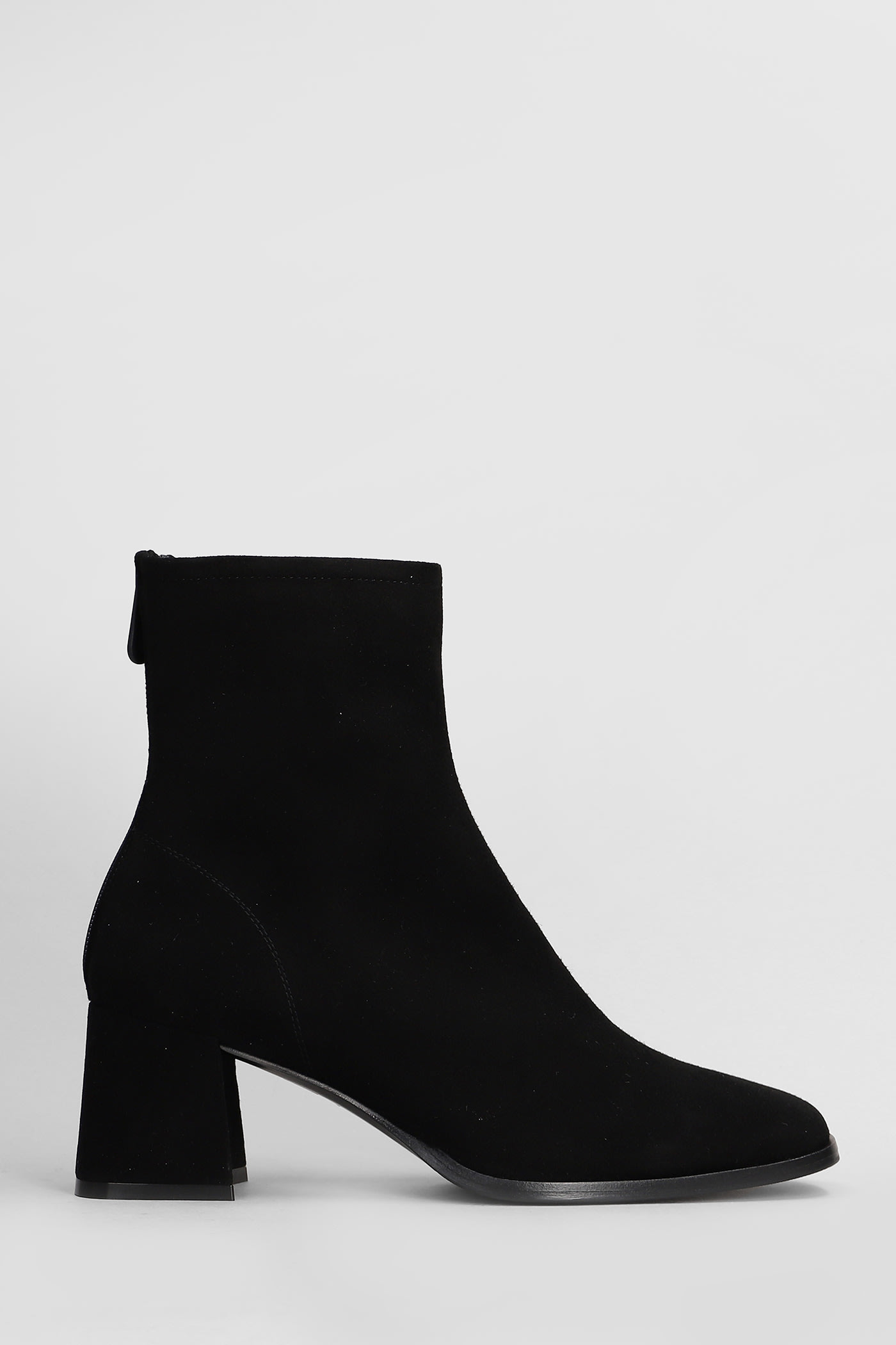 Ylaria High Heels Ankle Boots In Black Suede