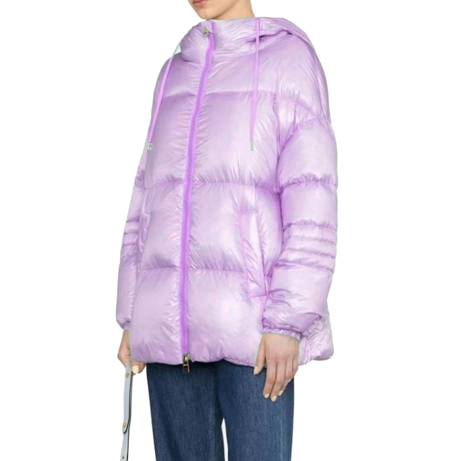 Herno Multicolor Polyamide Full-length Jacket In Purple