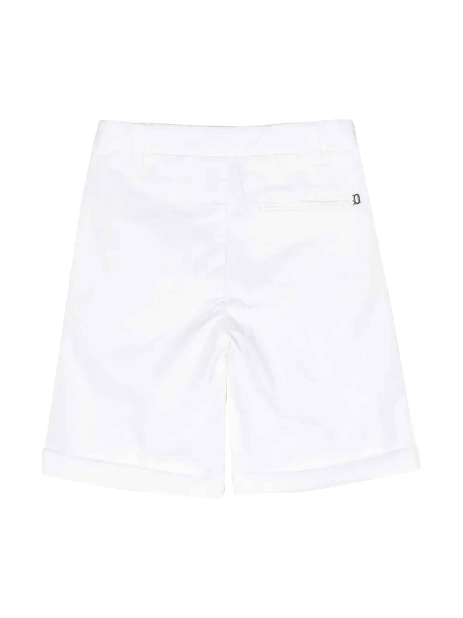 Shop Dondup White Shorts Boy In Bianco