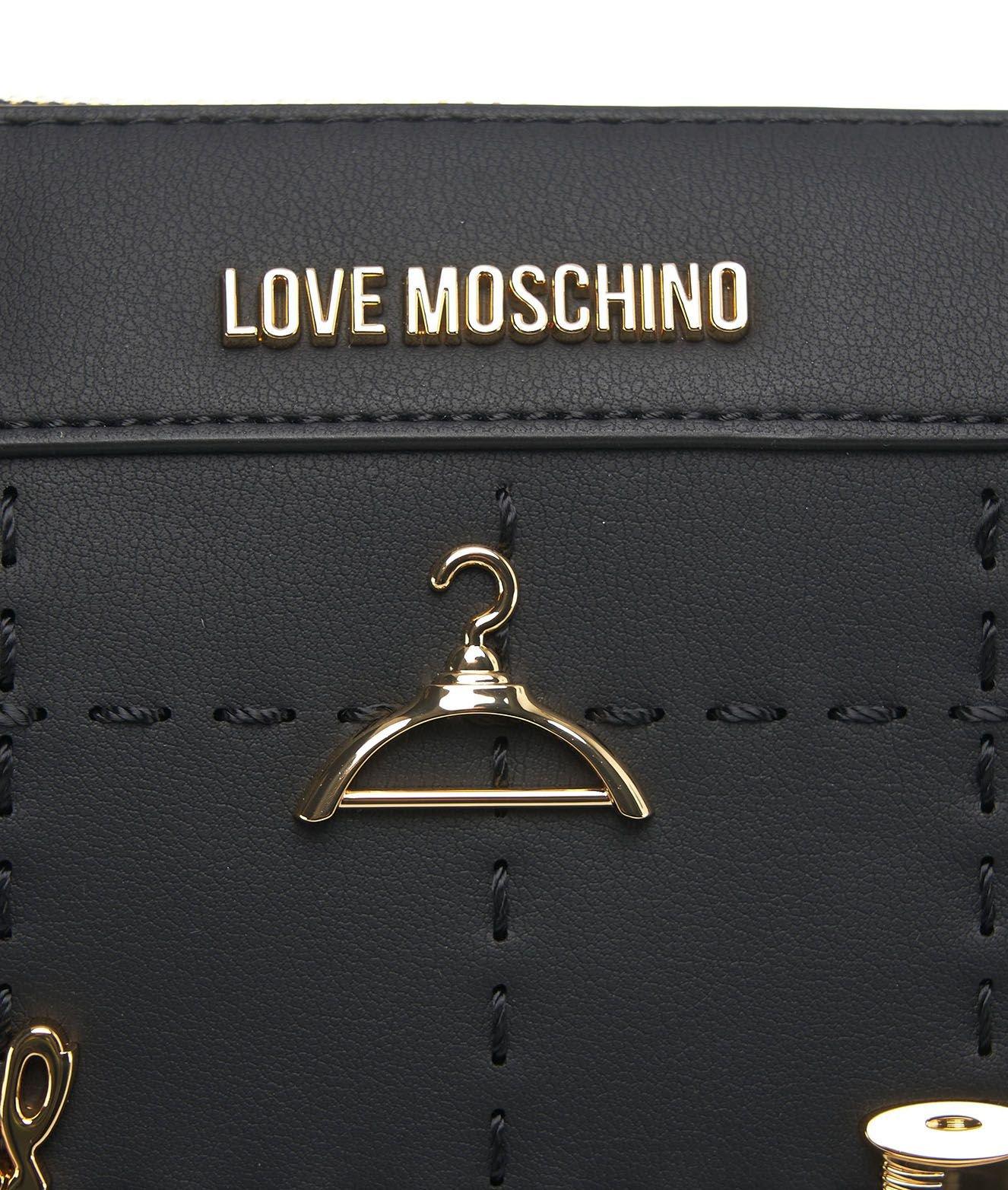 Shop Love Moschino Logo-lettering Zipped Crossbody Bag In Nero