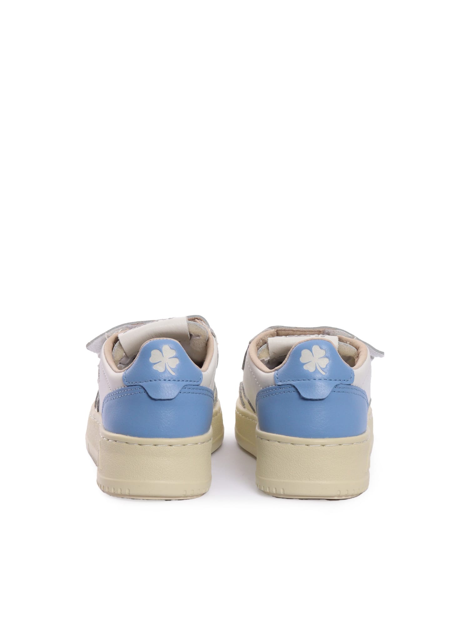 Autry Kidstripes Low Kid Leat/four Wht/drblue Sneakers In White