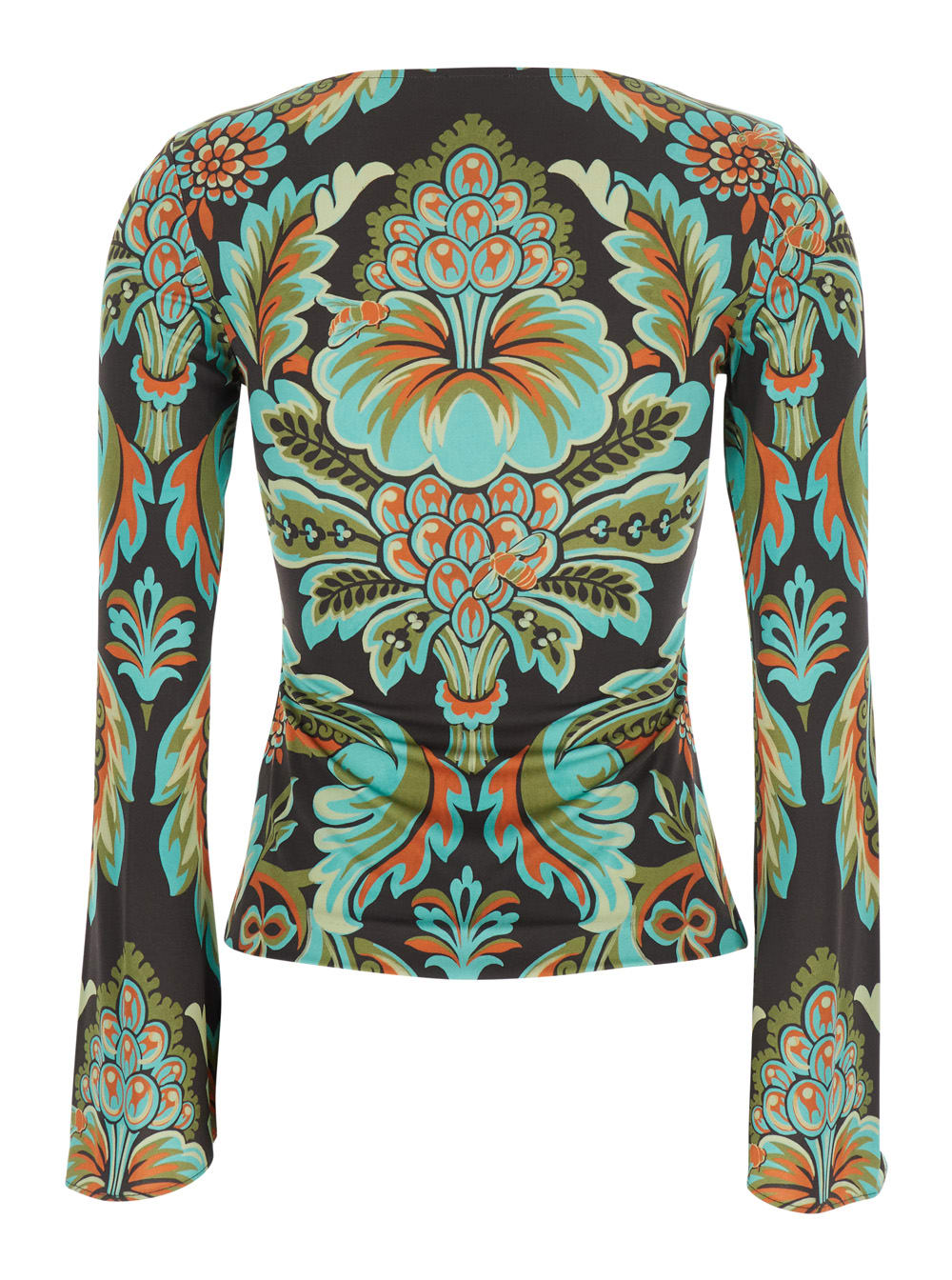 Etro Floral Print Bell Sleeve T Shirt In Multi