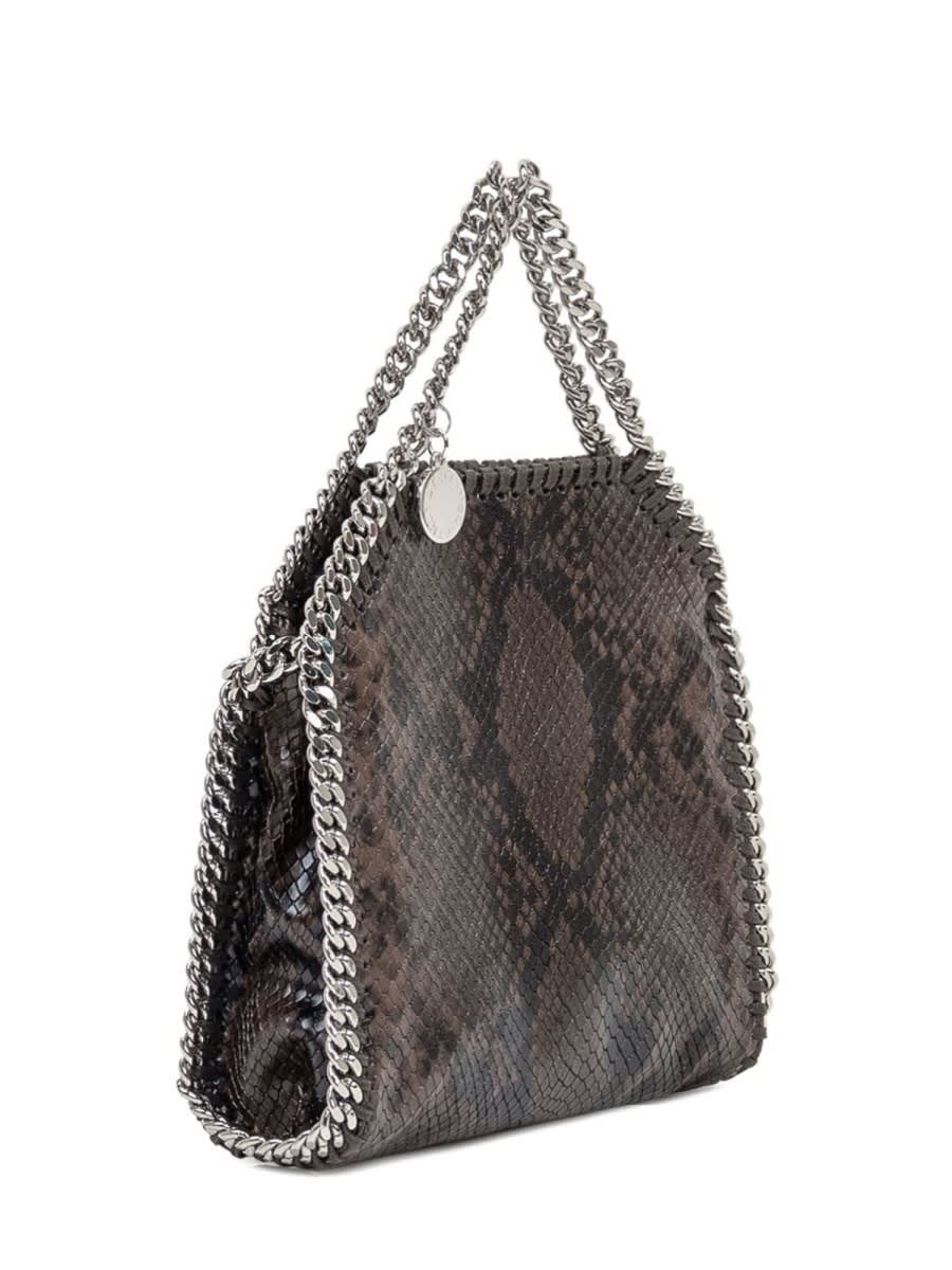 Stella Mccartney Falabella Tiny Shoulder Bag In Python Print Polyester In Brown