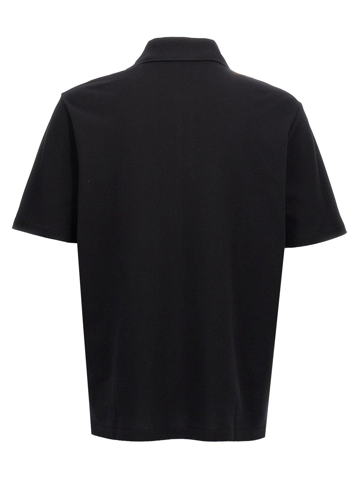 Shop Balmain Vintage Logo Embroidered Polo Shirt In Black