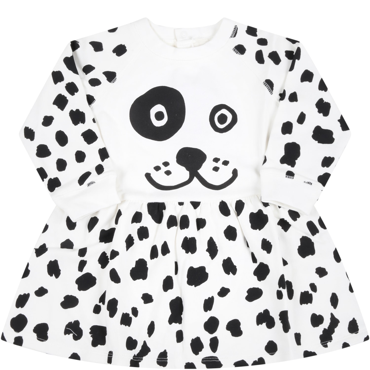 Stella McCartney Kids White Dress For Baby Girl With Dalmatien Prints