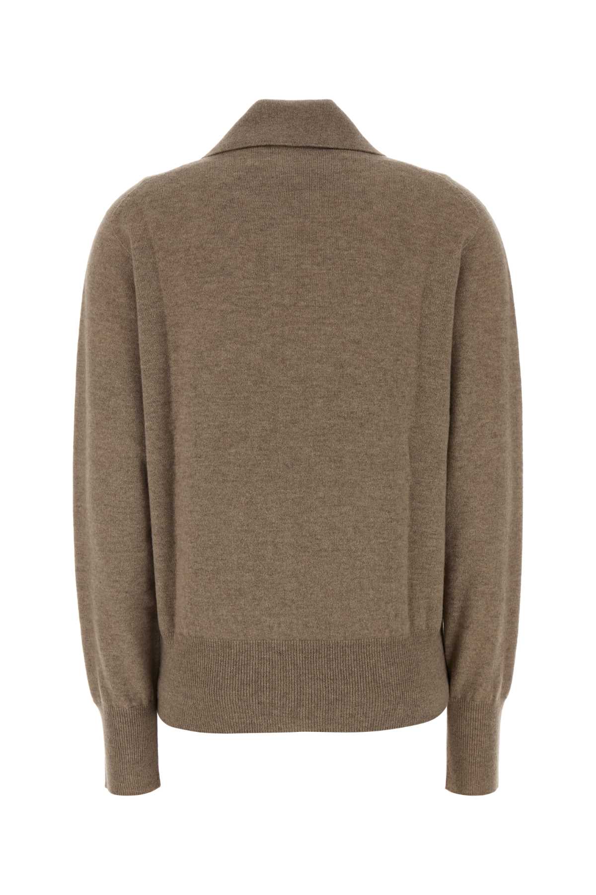 The Row Lillia Cashmere Cardigan Collared Design In Brown