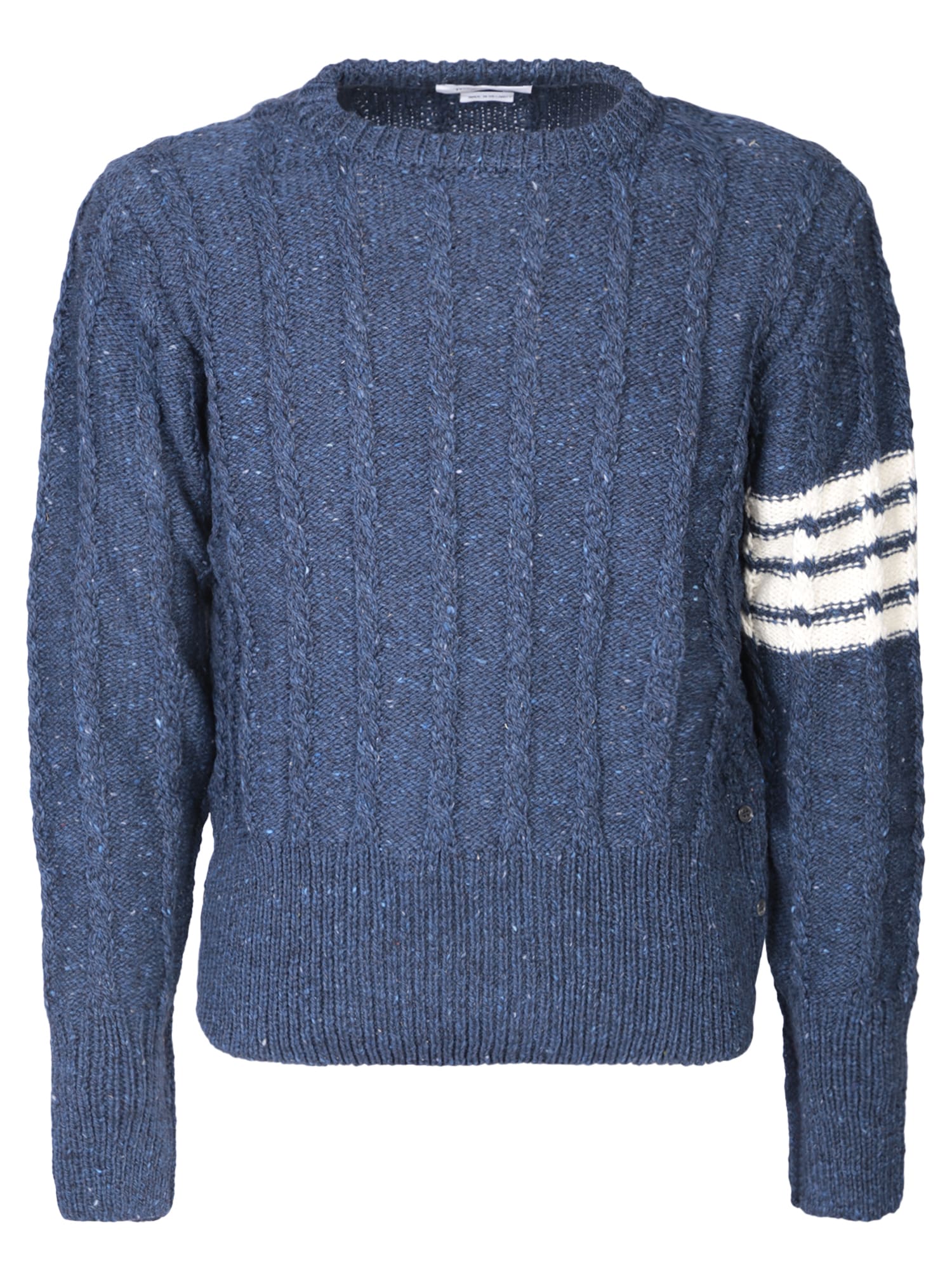 Shop Thom Browne Twist Cable Blue Pullover