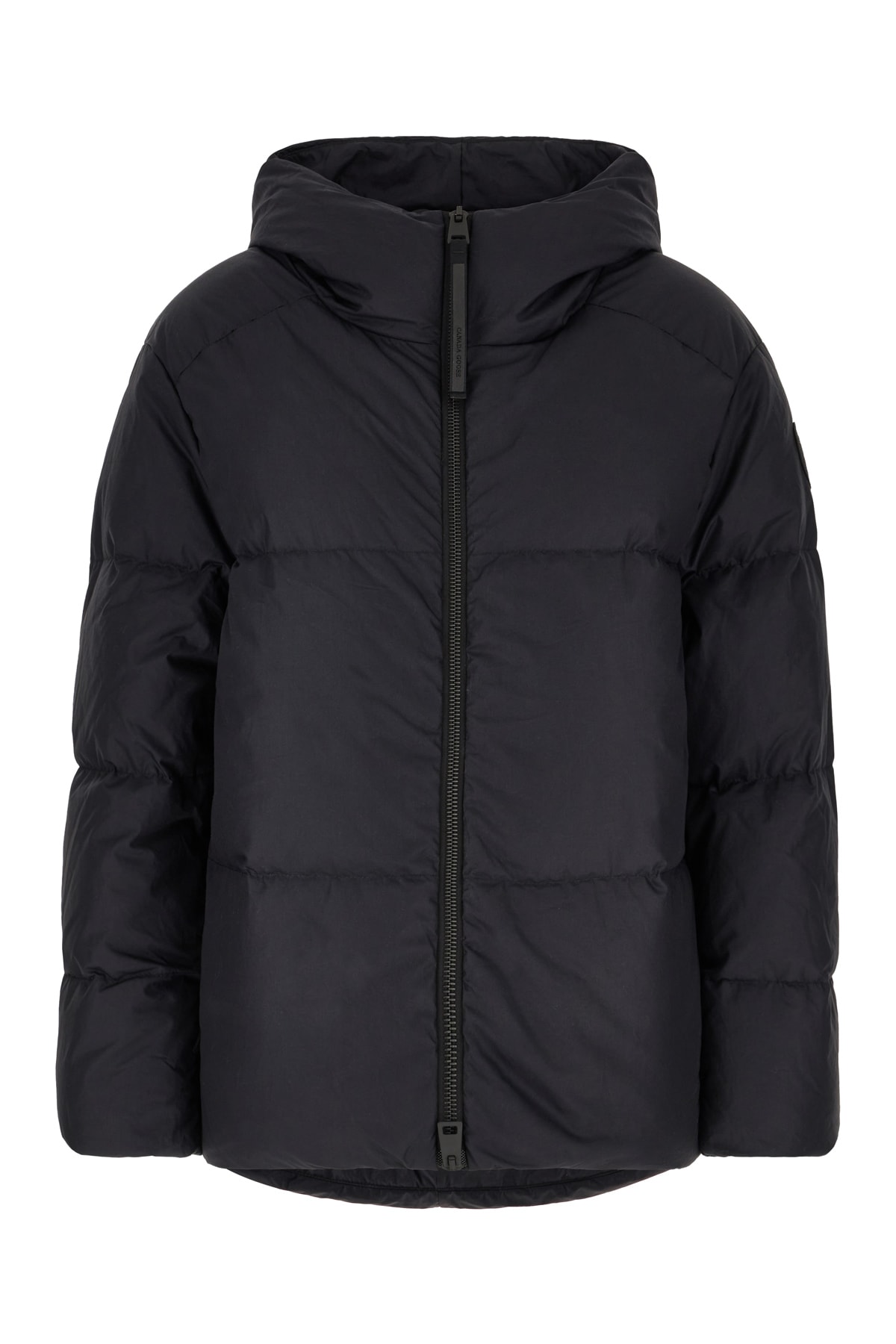 Shop Canada Goose Black Cotton Garnet Down Jacket