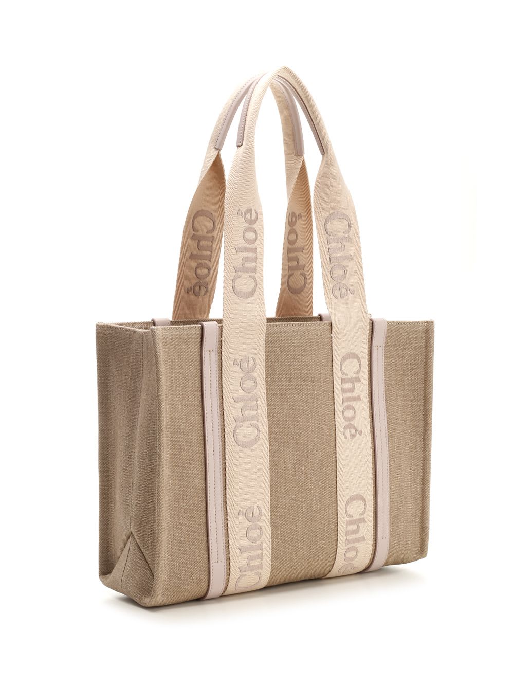 Shop Chloé Medium Woody Tote Bag In Beige