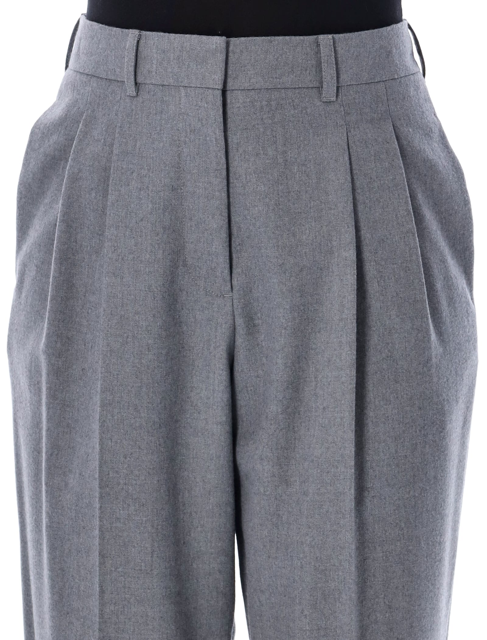 Shop Stella Mccartney Pinced Pants In Light Grey Melange