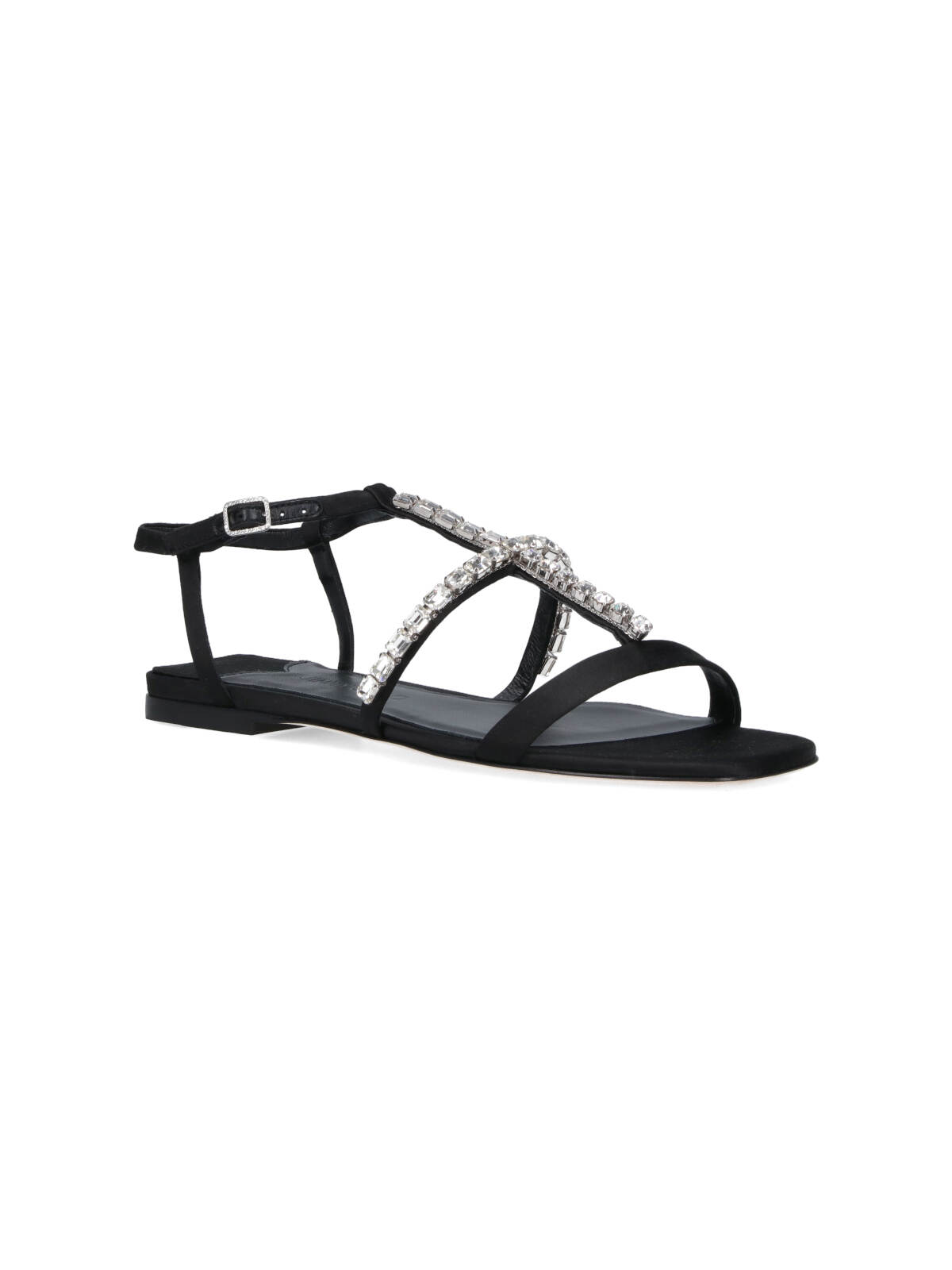 Jimmy Choo Embellished T-bar Heel Strap Sandals In Black