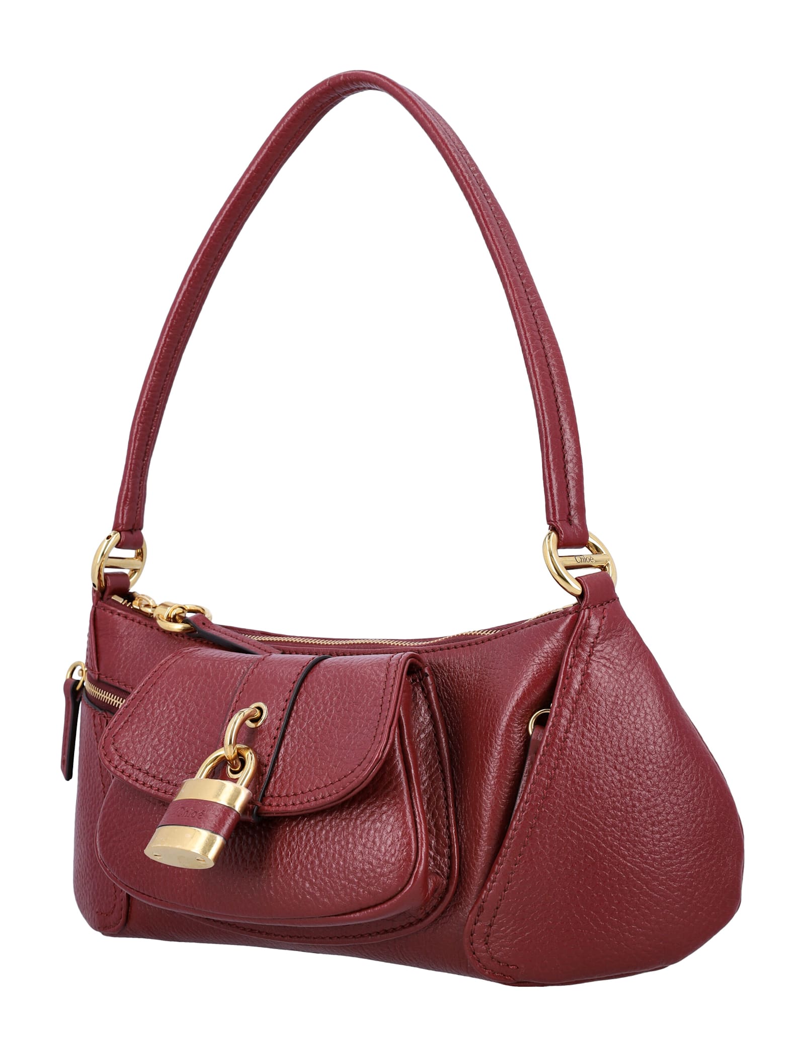 Shop Chloé The 99 Shoulder Bag In Brunette Red