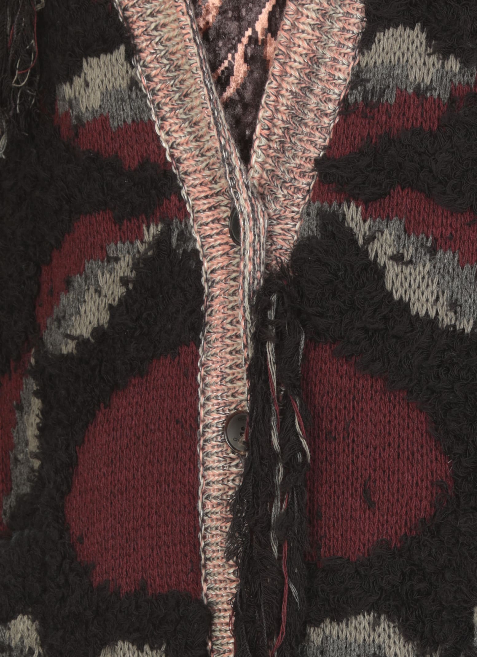 Shop Etro Wool Cardigan In Multicolour