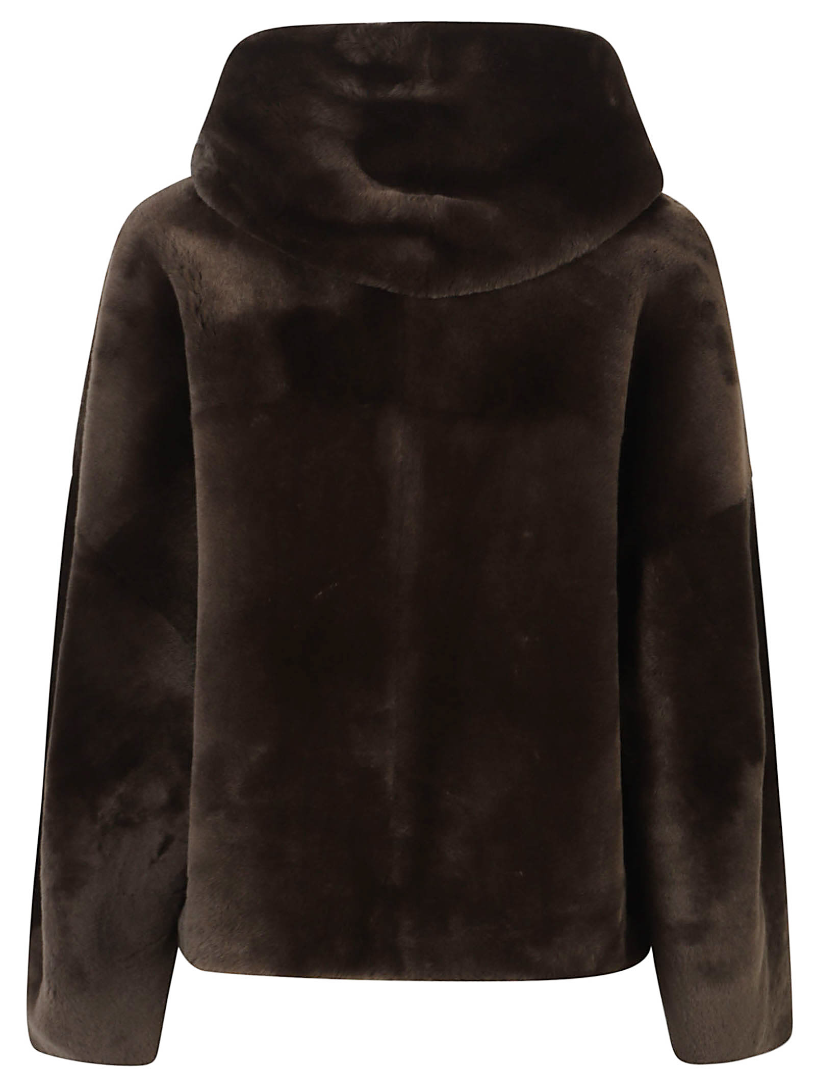 Blancha Straight Merino Bomber Jacket In Brown