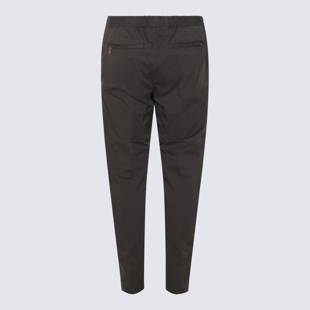 Pt Torino Elastic Waist Trousers With Pockets In Brown