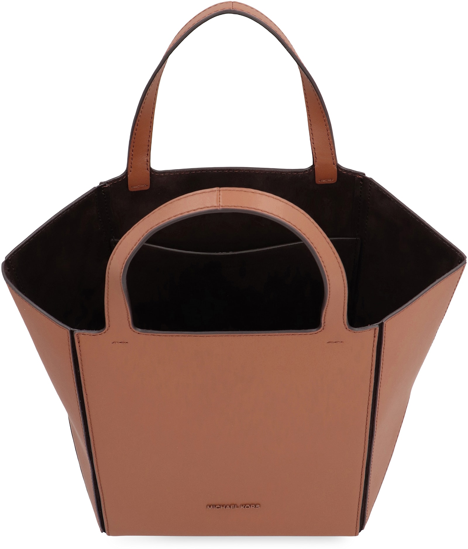 Michael Kors Jordi Piccola Tote Bag In Saddle Brown