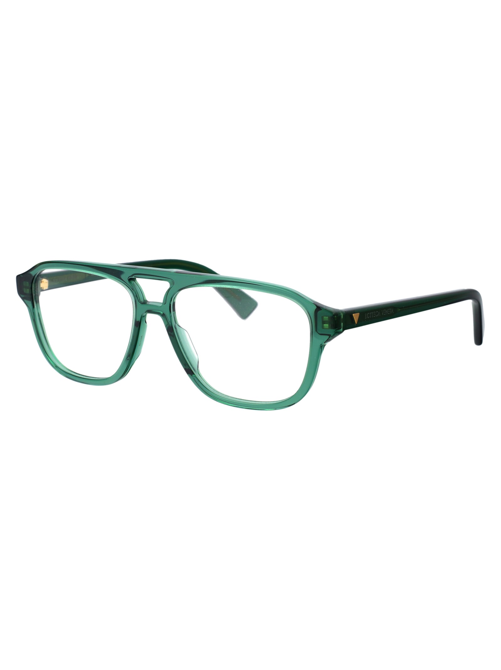 Bottega Veneta Bv1294o Glasses In 003 Green Green Transparent