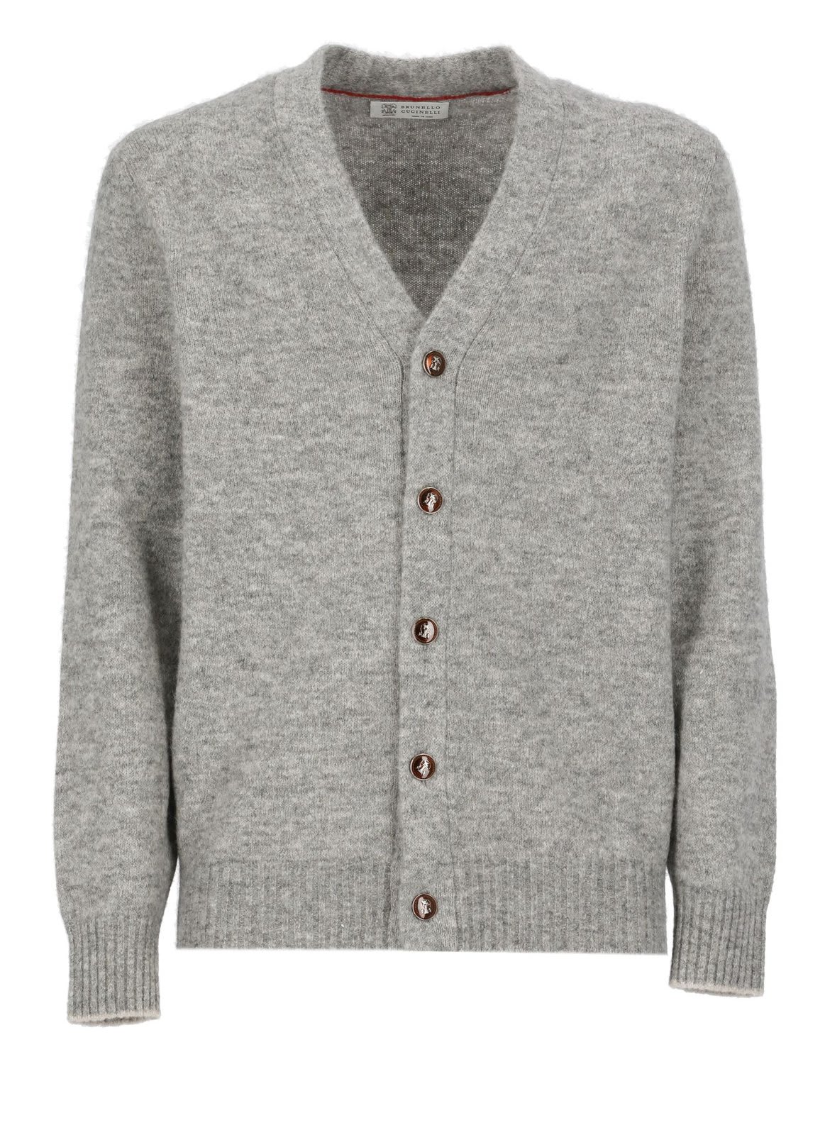 Shop Brunello Cucinelli Buttoned Longsleeved Cardigan In Grey