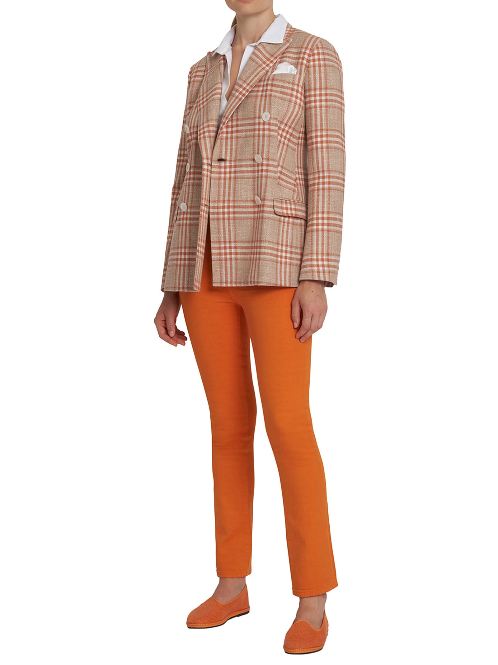 Shop Kiton Jacket Virgin Wool In Orange