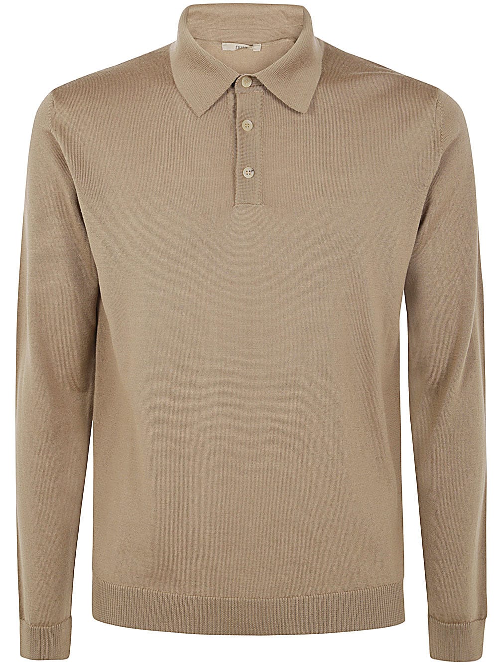 Shop Nuur Long Sleeve Polo In Camel