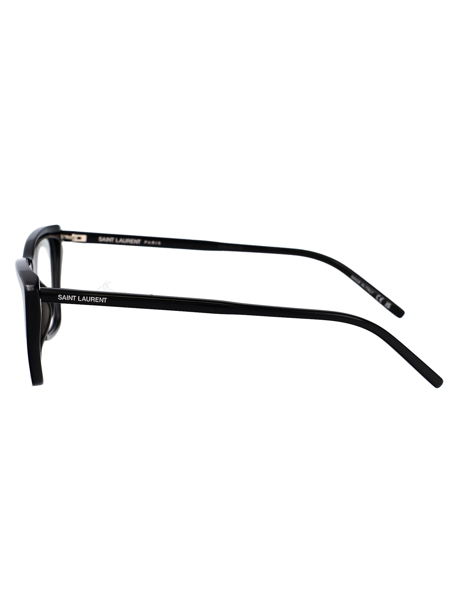 Saint Laurent Sl 737 Mica Thin Opt Glasses In Black-black-transparent