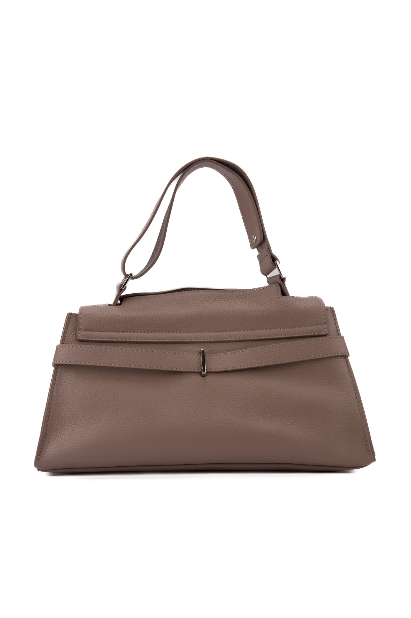 Shop Orciani Sveva Longuette Sense Bag In Leather In Rosa Antico