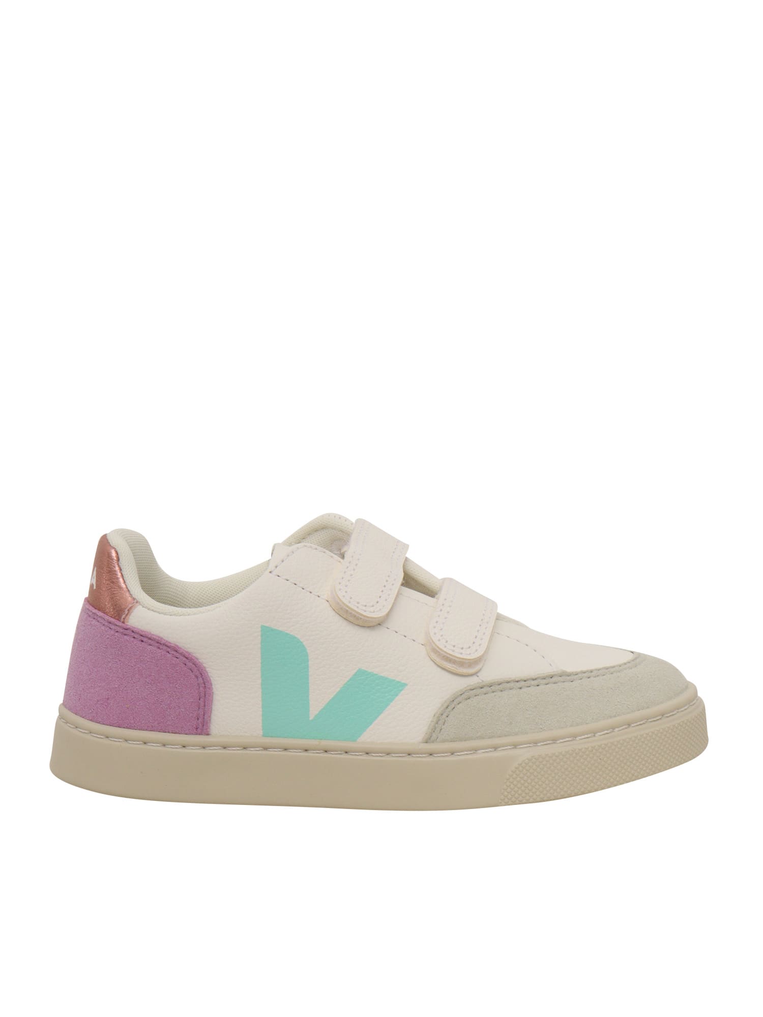 Veja Small V-12 Leath Whi_multi-orchid Sneakers In Multi