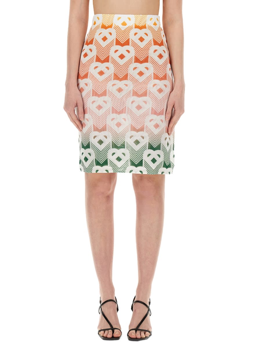 Shop Casablanca Net Skirt In Multicolour
