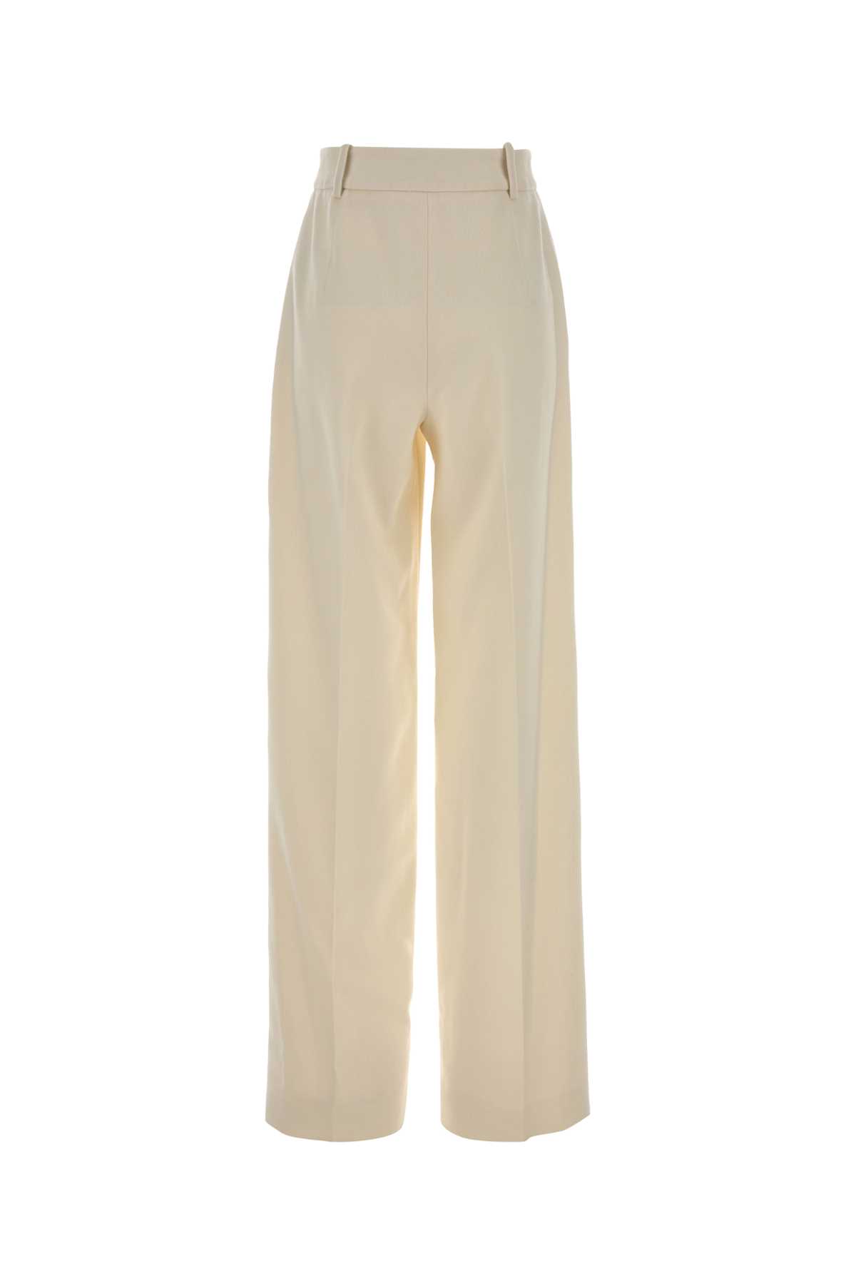Ermanno Scervino Ivory Wool Palazzo Pant In Neutral