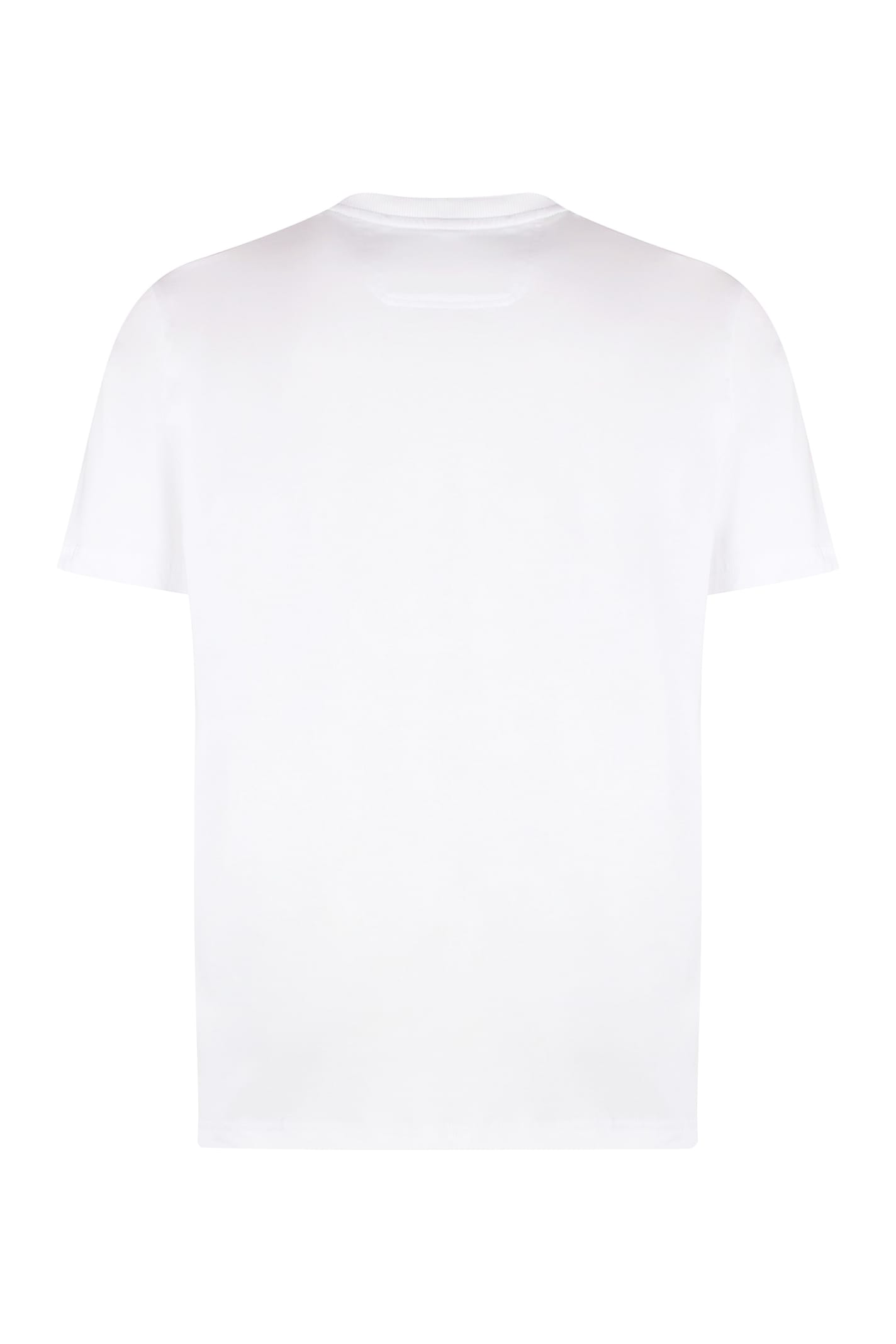 Shop Hugo Boss Cotton Crew-neck T-shirt In White