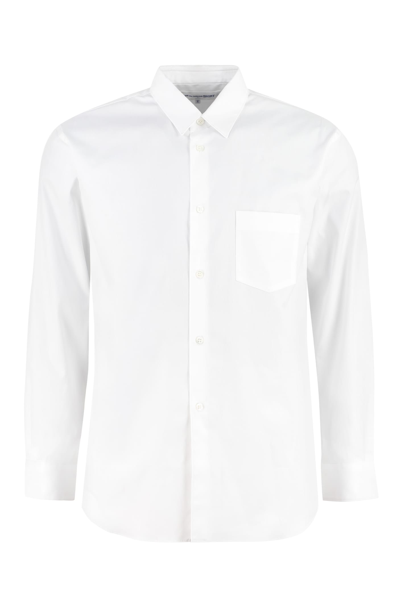 Comme Des Garçons Long Sleeve Cotton Shirt In White