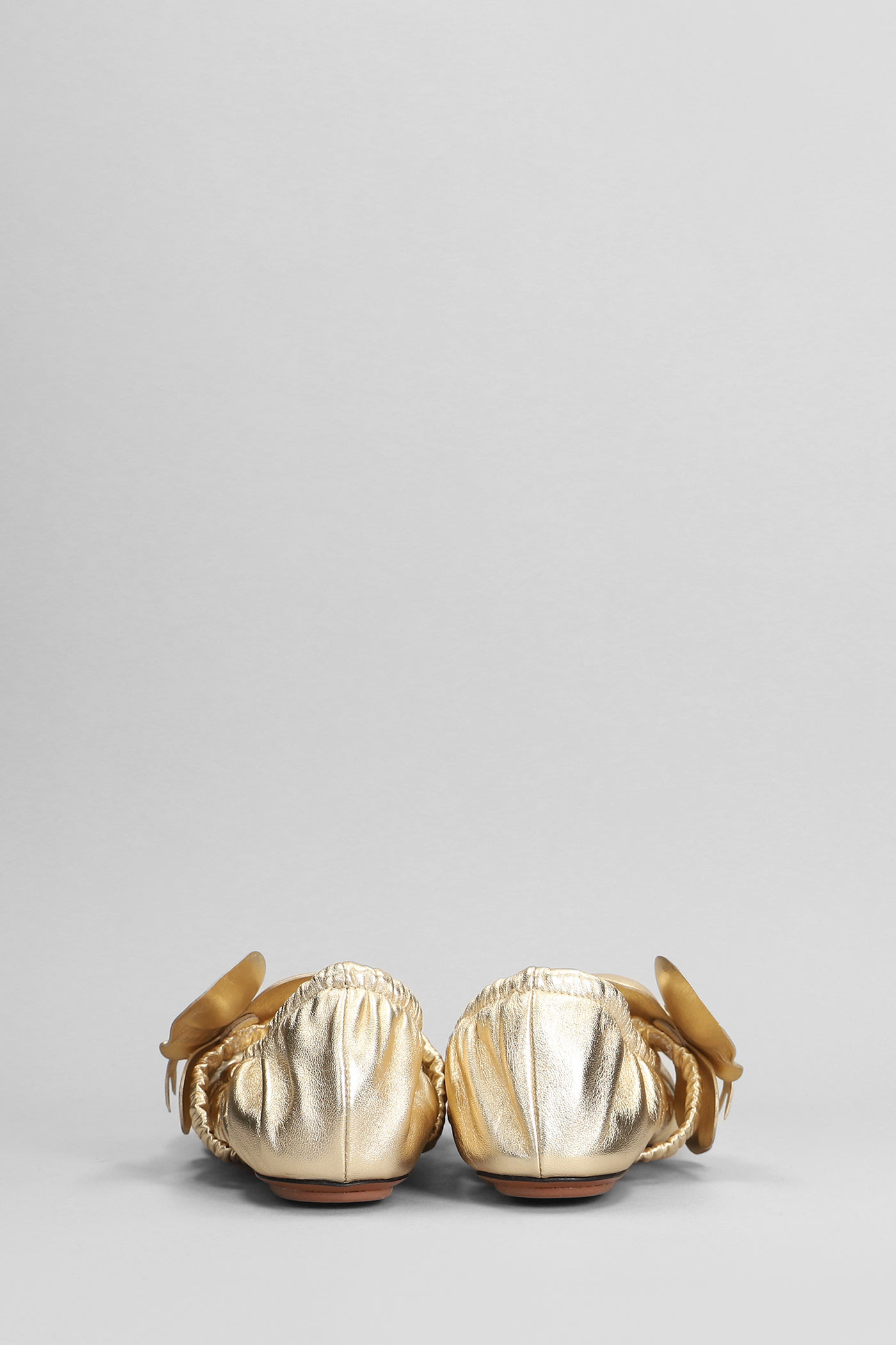 Shop Zimmermann Ballet Flats In Gold Leather