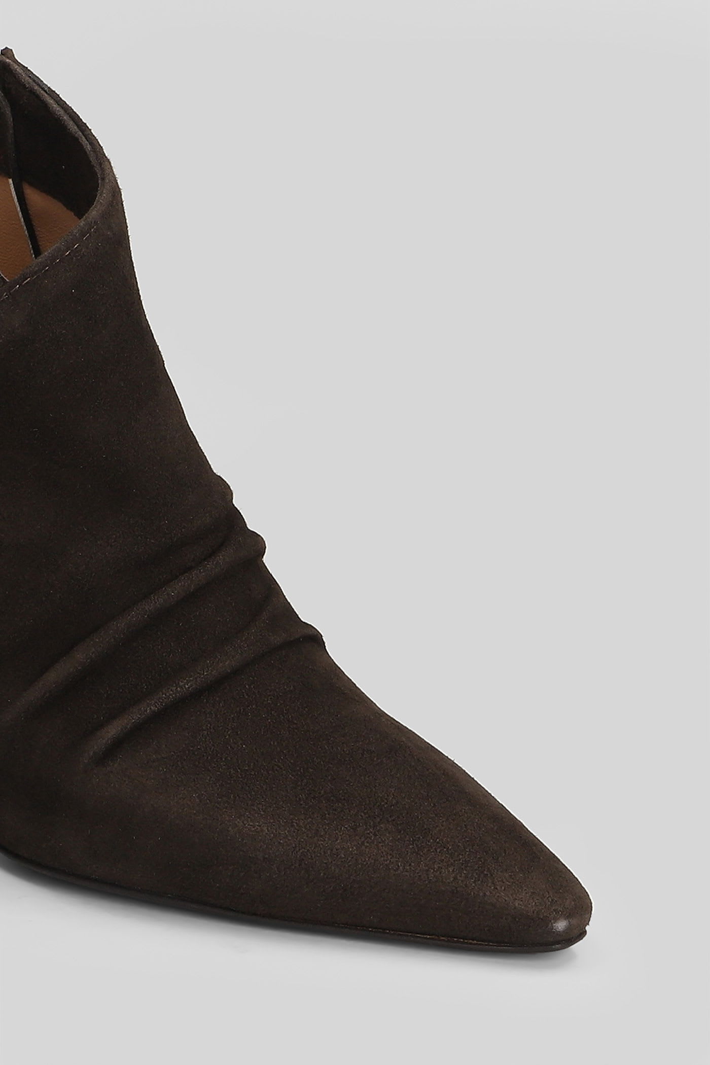 The Seller High Heels Ankle Boots In Brown Suede In Brown