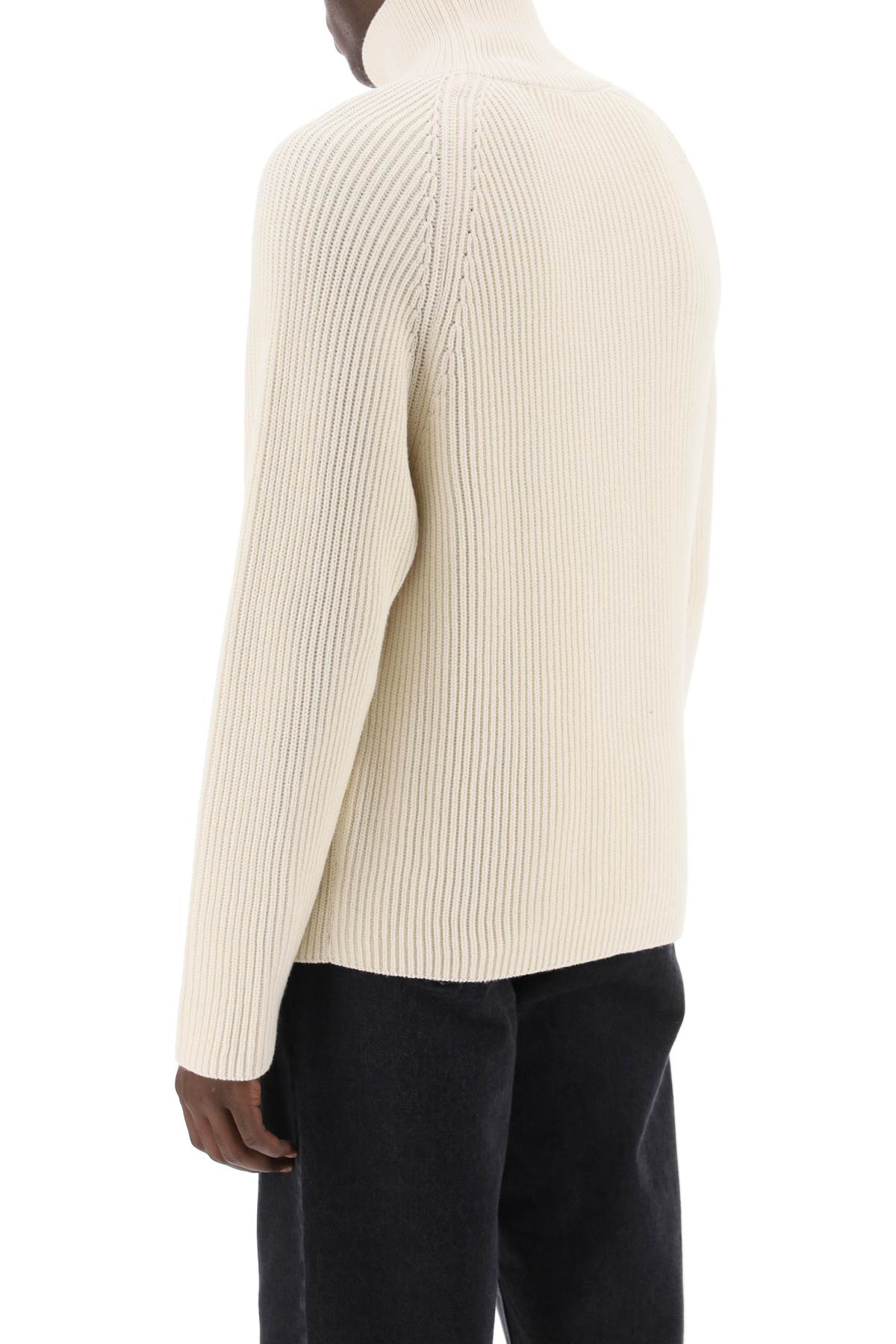 AMI ALEXANDRE MATTIUSSI ENGLISH RIB FUNNEL-NECK SWEATER 