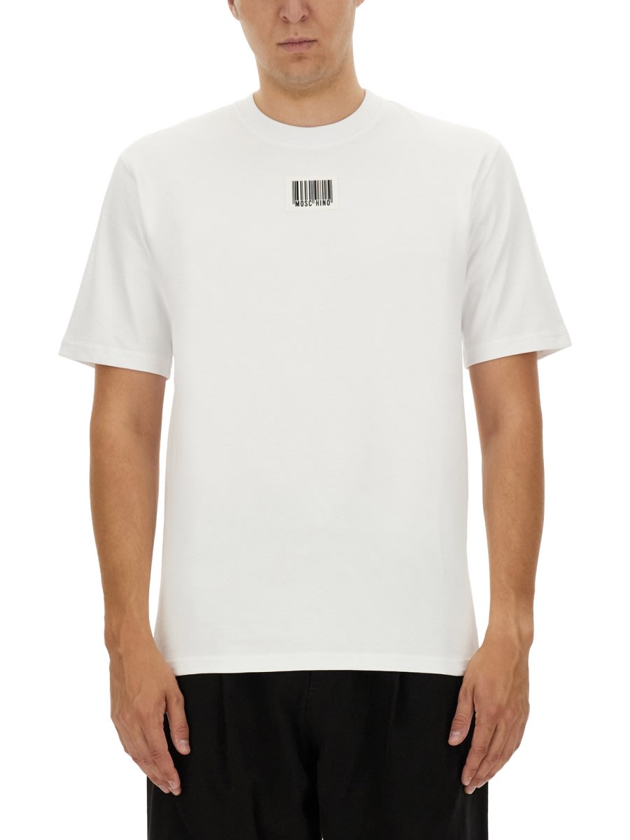 Shop Moschino Barcode T-shirt In White