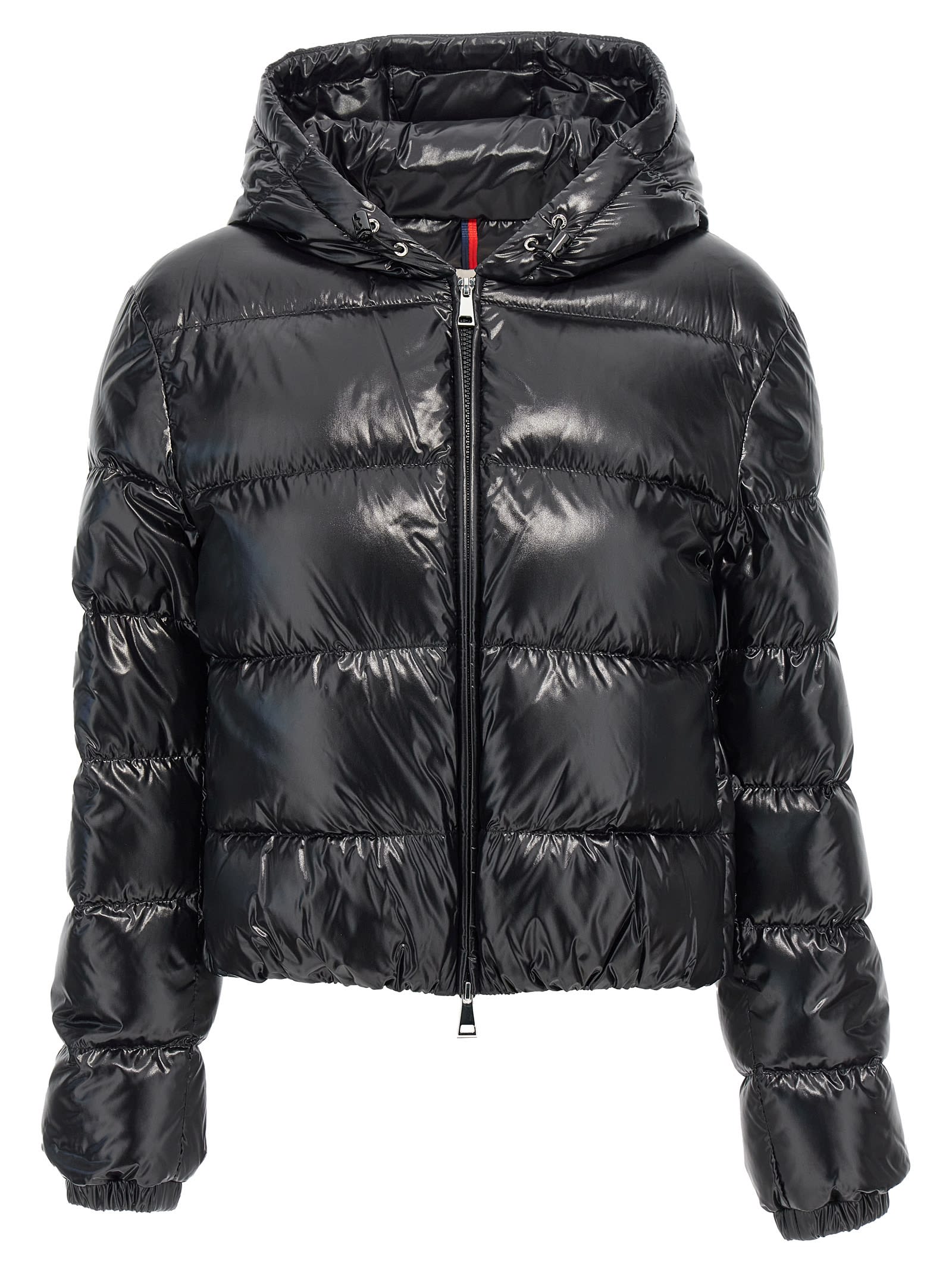 Moncler Bayard Hooded Cropped Down Jacket Black